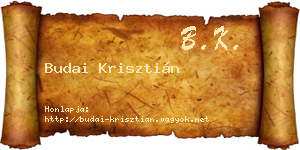 Budai Krisztián névjegykártya